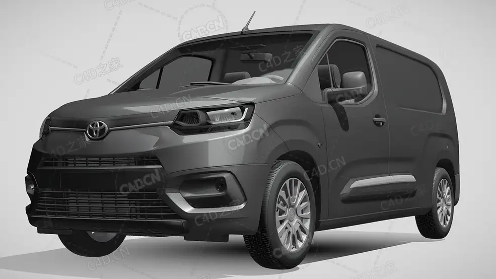 丰田proace-city封闭车厢货车运输车面包车2021款C4D汽车模型下载