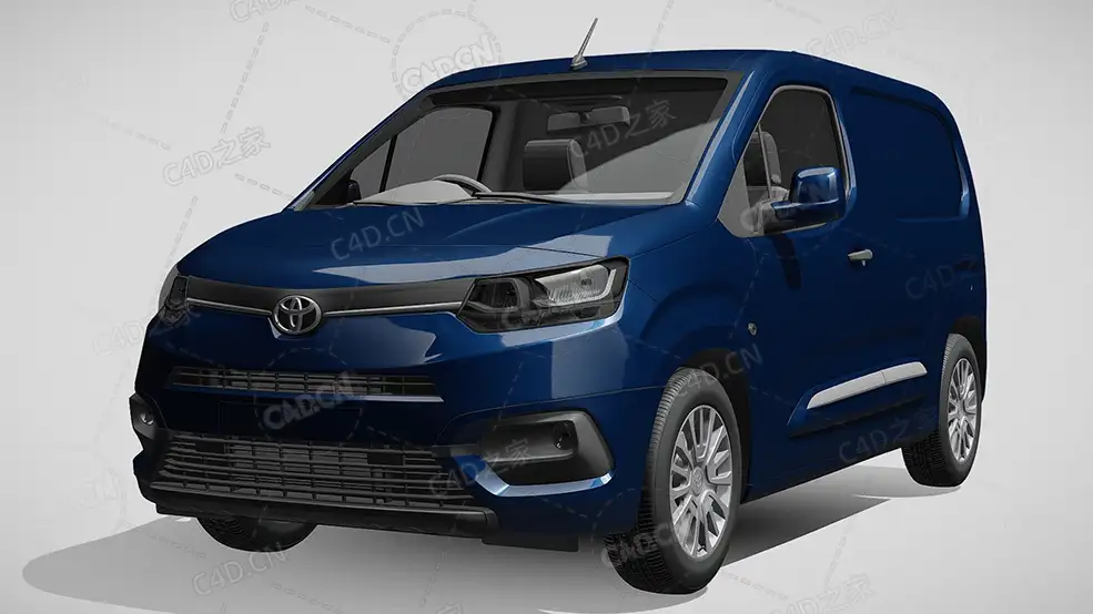 丰田proace-city封闭车厢货车运输车面包车2021款C4D汽车模型下载