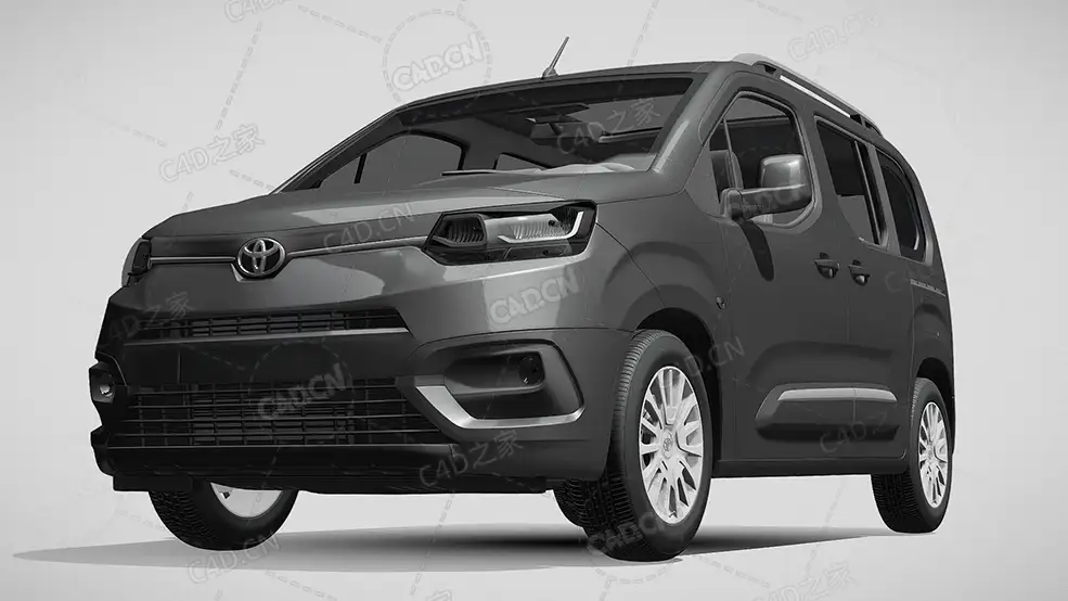 丰田proace-city封闭车厢货车运输车面包车2021款C4D汽车模型下载