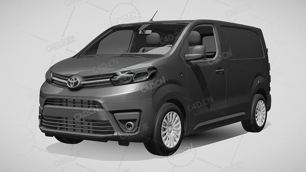 丰田proace封闭车厢货车运输车面包车2017款C4D汽车模型下载