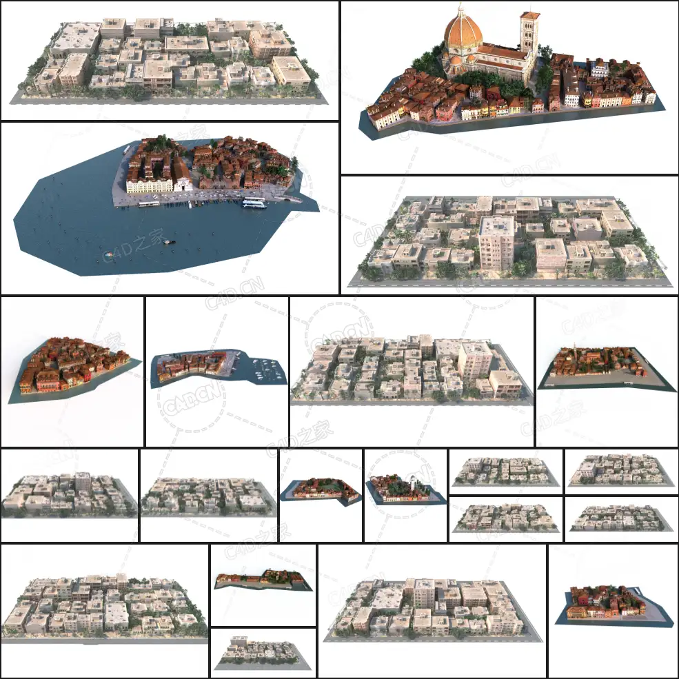 35个欧洲现代沿海城市城市建筑群模型合集 - C4D之家 - 未命名.png
