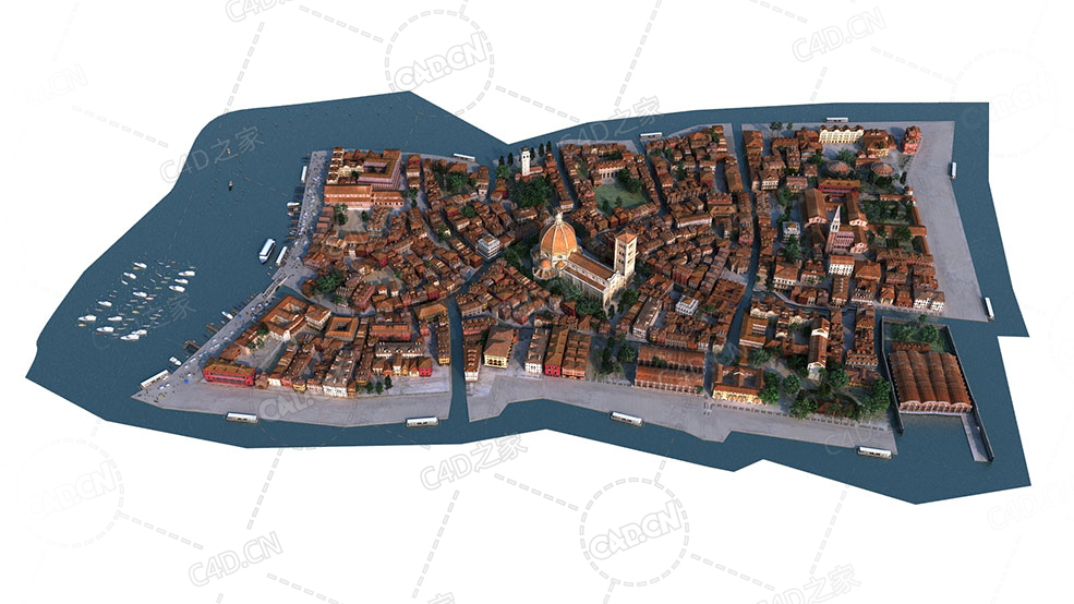 35个欧洲现代沿海城市城市建筑群模型合集