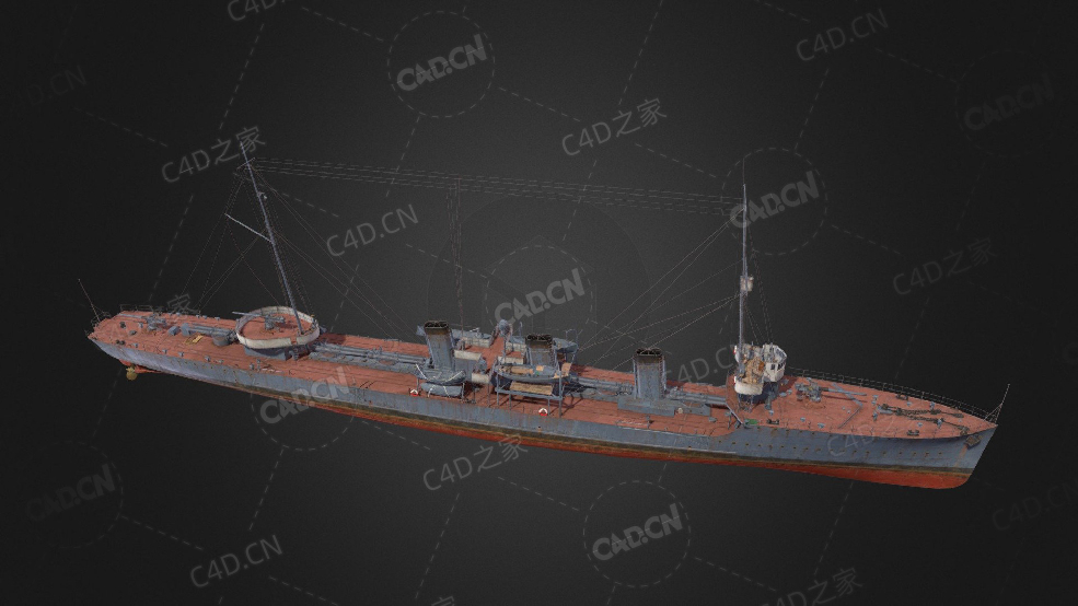 俄国海军无理号S系3级驱逐舰C4D模型下载Derzki 3d model - C4D之家 - 83.jpg