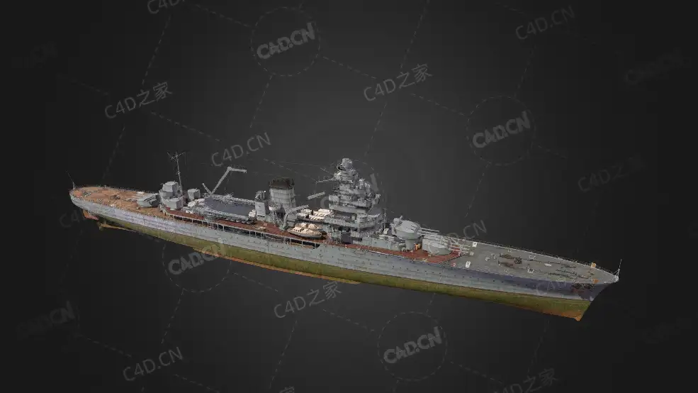法国海军德格拉斯号巡洋舰防空巡洋舰C4D模型下载De Grasse 3d model - C4D之家 - 82.jpg