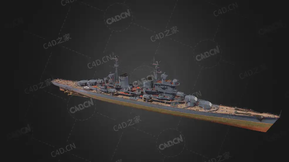 沙俄德米特里顿斯科伊号装甲巡洋舰C4D模型下载Dmitri Donskoi 3d model - C4D之家 - 87.jpg
