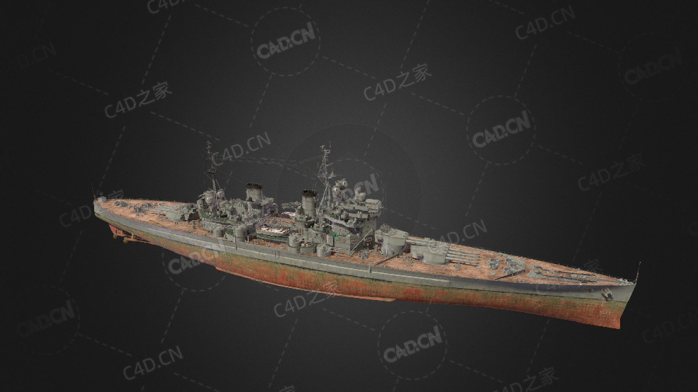 英国皇家海军约克公爵号战列舰C4D模型下载Duke Of York 3d model - C4D之家 - 93.jpg