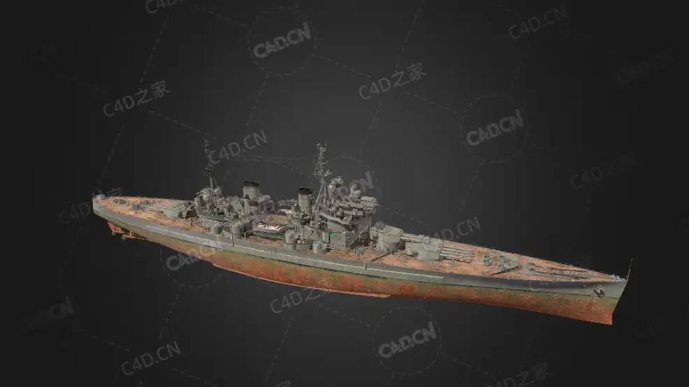 英国皇家海军约克公爵号战列舰C4D模型下载Duke Of York 3d model - C4D之家 - 93.jpg