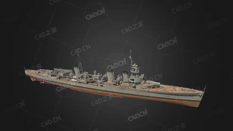 英国皇家海军绿宝石号巡洋舰C4D模型下载Emerald 3d model - C4D之家 - 98.jpg