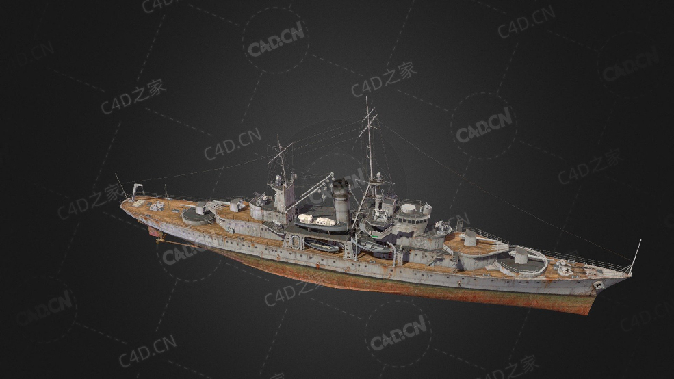 美国海军伊利级巡逻炮舰C4D模型下载Erie 3d model - C4D之家 - 102.jpg