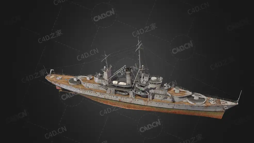 美国海军伊利级巡逻炮舰C4D模型下载Erie 3d model - C4D之家 - 102.jpg