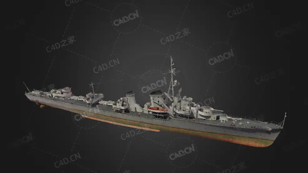 德国海军恩斯特盖德驱逐舰C4D模型下载Ernst Gaede 3d model - C4D之家 - 103.jpg