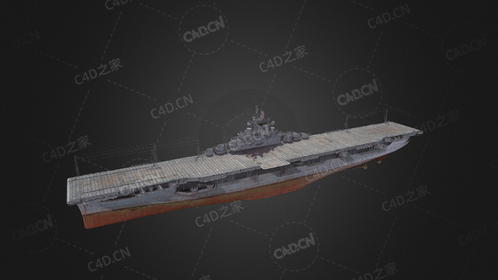 美国海军埃塞克斯号黄蜂级两栖攻击舰C4D模型下载Essex 3d model - C4D之家 - 104.jpg