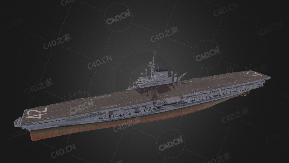 美国海军富兰克林D罗斯福号航空母舰C4D模型下载F D Roosevelt 3d model - C4D之家 - 106.jpg