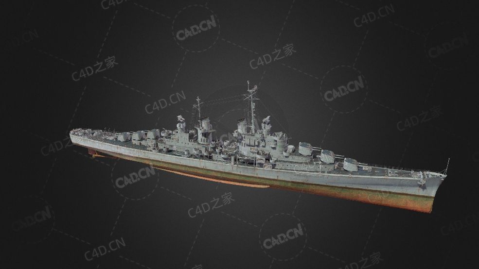美国海军弗林特7级巡洋舰C4D模型下载Flint 3d model - C4D之家 - 110.jpg