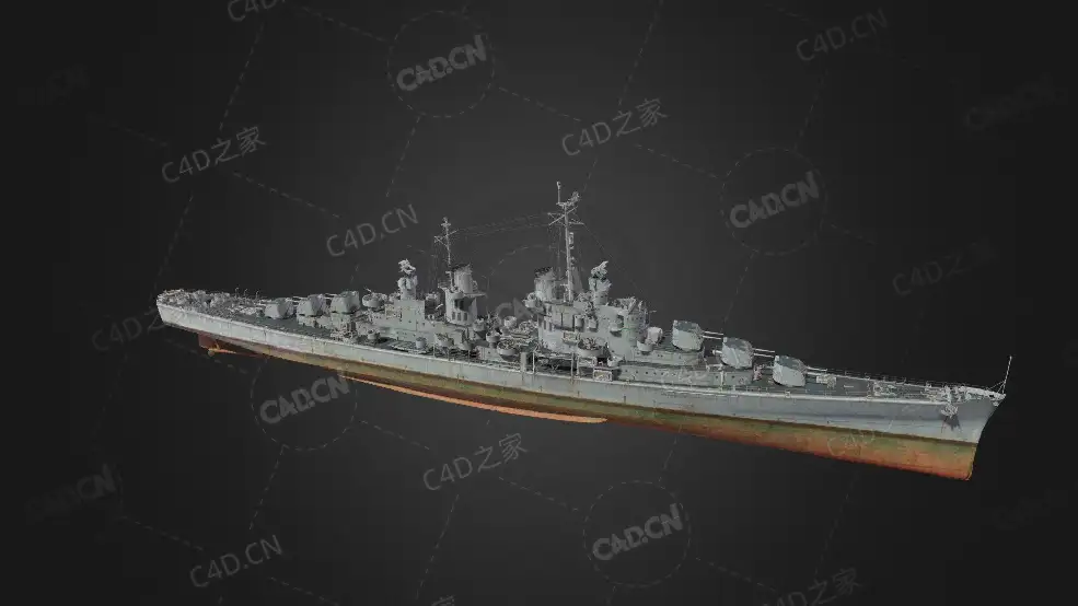 美国海军弗林特7级巡洋舰C4D模型下载Flint 3d model - C4D之家 - 110.jpg