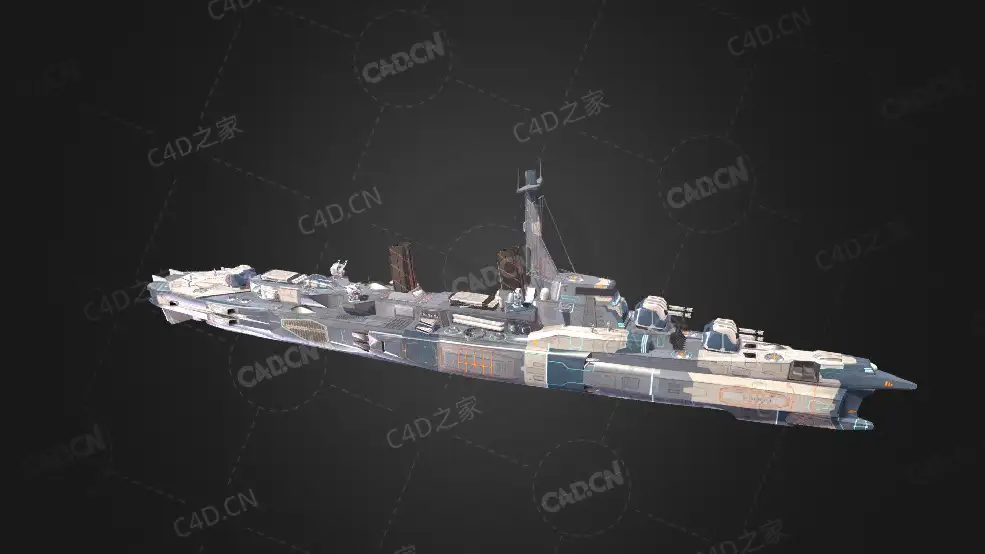 英国皇家海军萤火虫号驱逐舰地中海舰队G级驱逐舰C4D模型下载Fly Fire 3d model - C4D之家 - 111.jpg