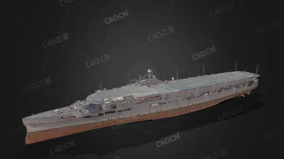 英国皇家海军暴怒号航空母舰狂怒号战列舰C4D模型下载Furious 3d model - C4D之家 - 116.jpg