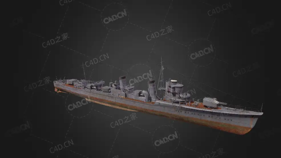 日本帝国海军吹雪型驱逐舰C4D模型下载Fubuki 3d model - C4D之家 - 114.jpg