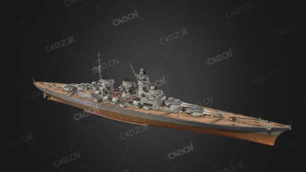 德国海军凯撒级腓特烈大帝号战列舰C4D模型下载Friedrich der Grosse 3d model - C4D之家 - 113.jpg