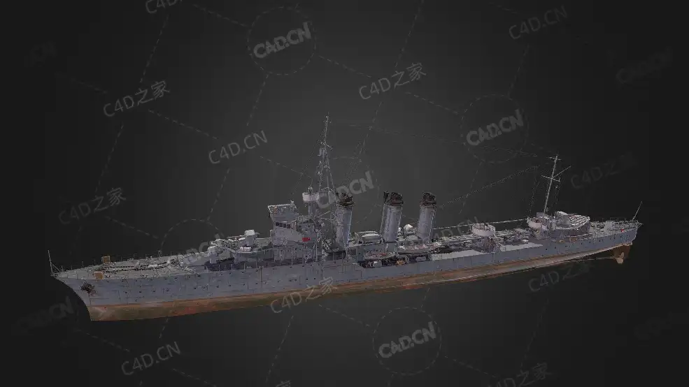 法国海军3级驱逐舰轻骑兵级驱逐舰新欧罗巴联邦驱逐舰C4D模型下载Fusilier 3d model - C4D之家 - 119.jpg
