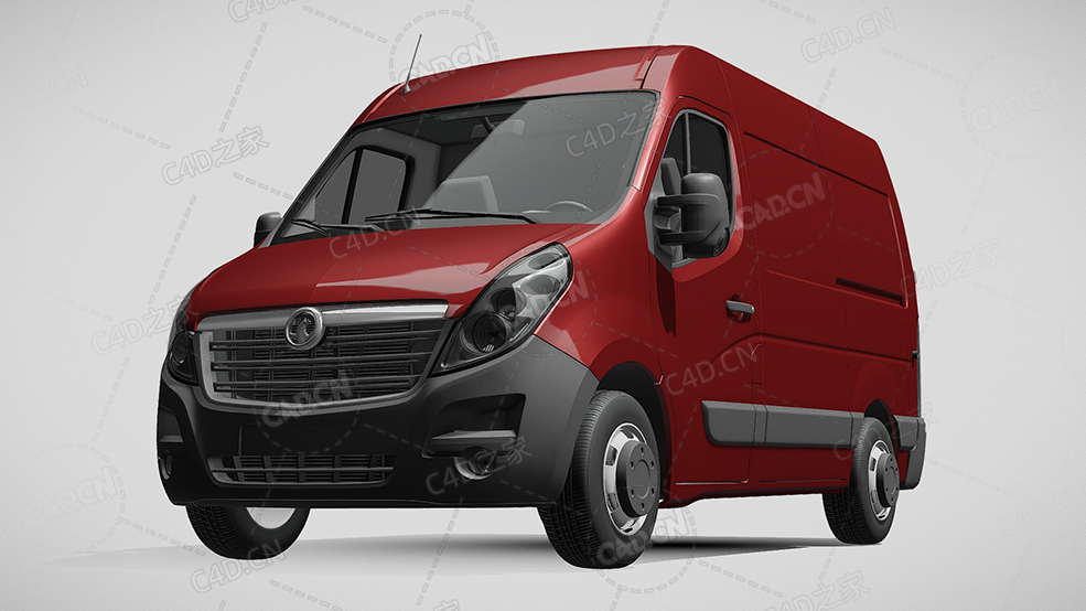 沃克斯豪尔movano封闭车厢面包车货车2016款C4D汽车模型下载
