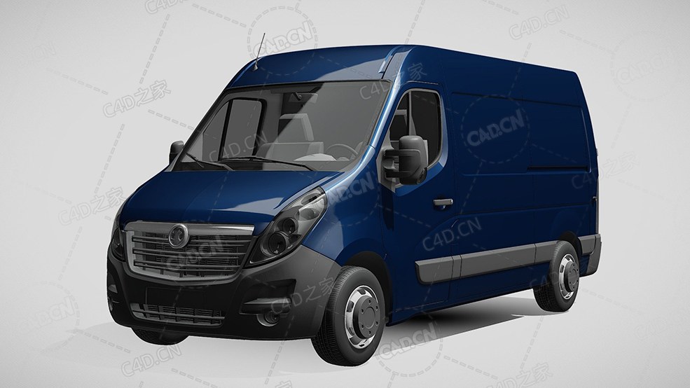沃克斯豪尔movano封闭车厢面包车货车2016款C4D汽车模型下载