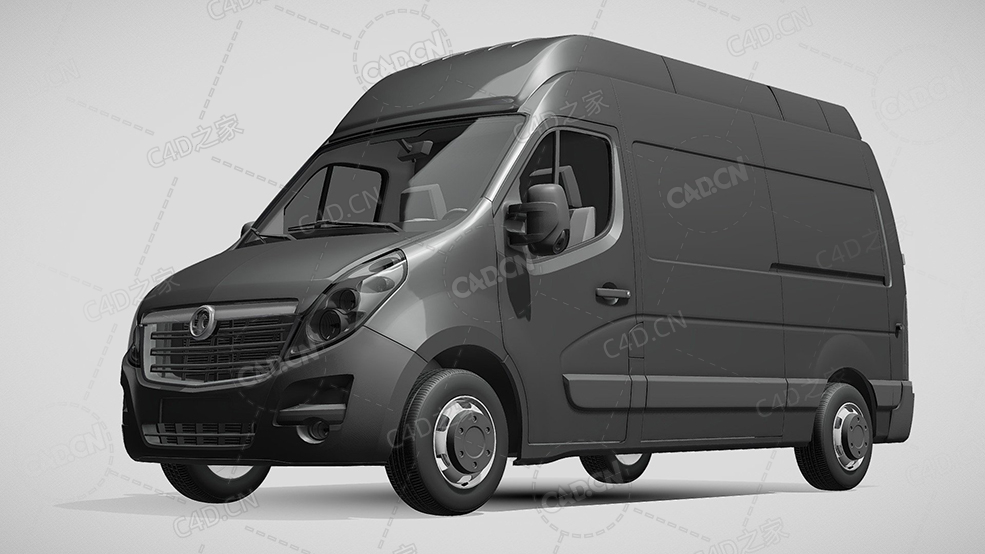 沃克斯豪尔movano封闭车厢面包车货车2016款C4D汽车模型下载