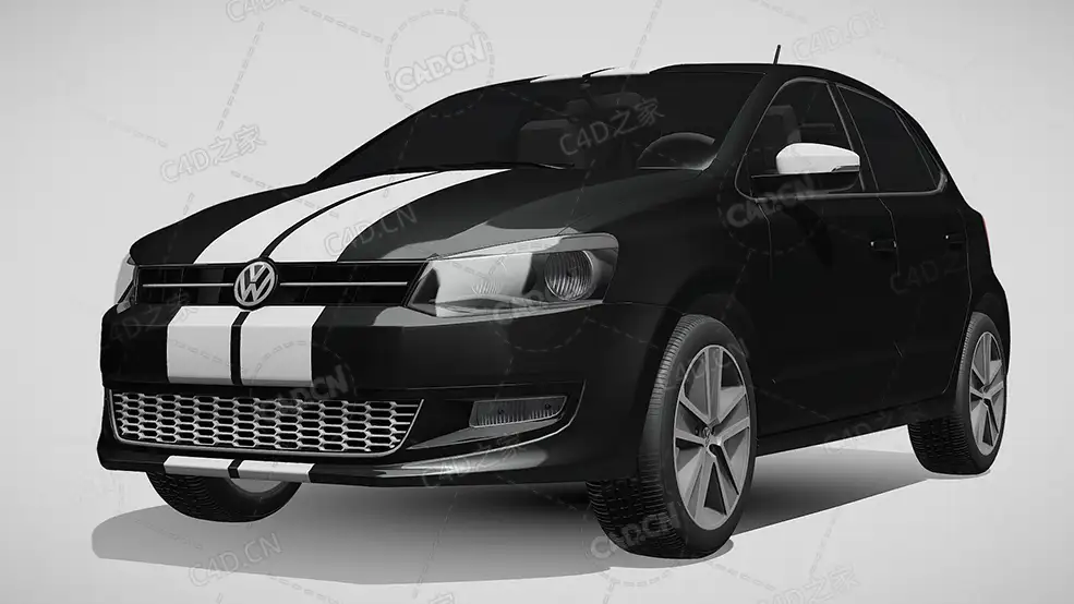 大众polo-gti家用汽车轿车2012款C4D汽车模型下载