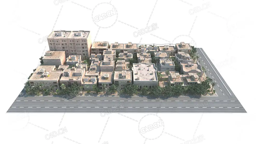 热带气候居民楼建筑群building c4d model - C4D之家 - 10.jpg
