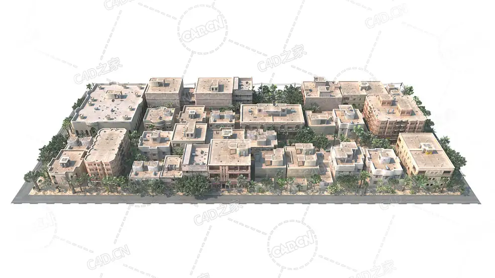 外国热带环境群体建筑building c4d model