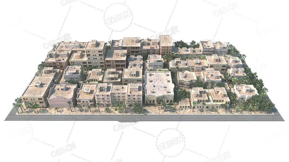 海边居民区建筑building c4d model