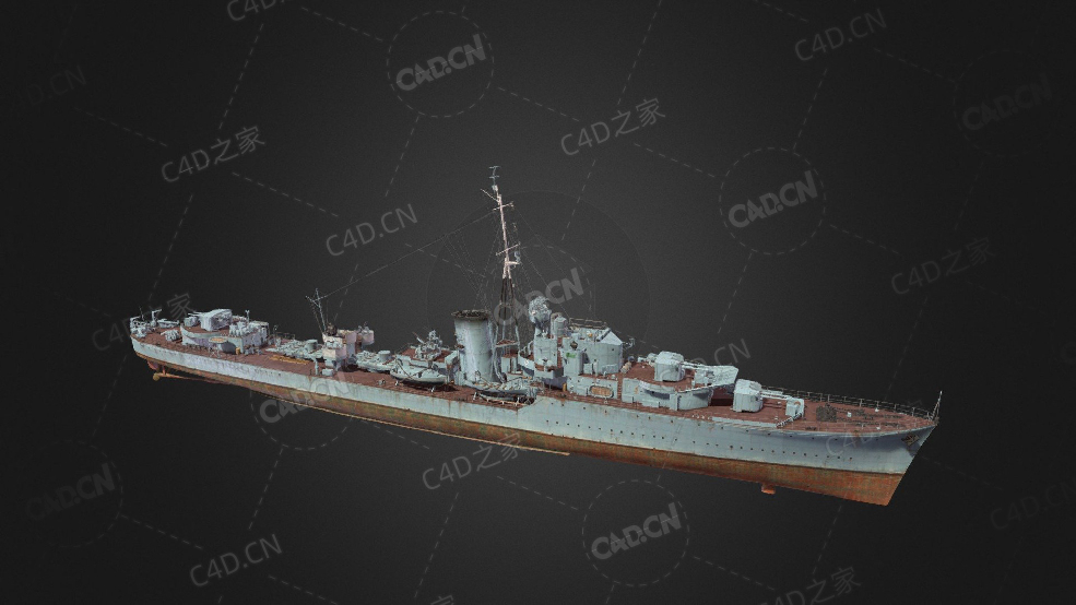 泛亚系驱逐舰加札马达驱逐舰N级驱逐舰C4D模型下载Gadjah Mada 3d model - C4D之家 - 122.jpg
