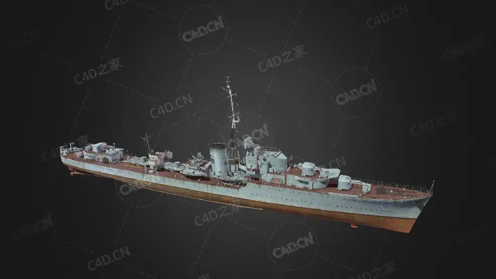 泛亚系驱逐舰加札马达驱逐舰N级驱逐舰C4D模型下载Gadjah Mada 3d model - C4D之家 - 122.jpg