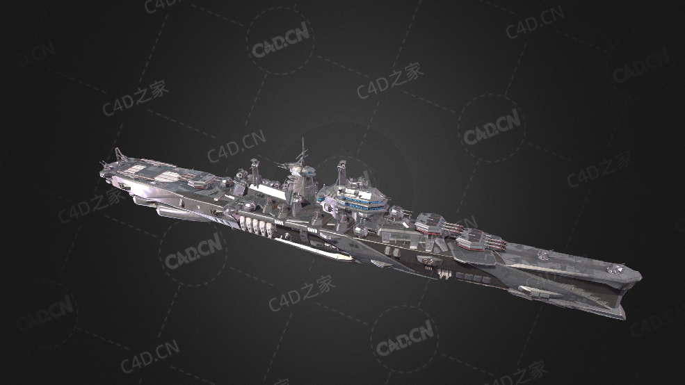 联邦星际舰队联邦星舰银河号首任舰C4D模型下载Galaxy 3d model - C4D之家 - 123.jpg