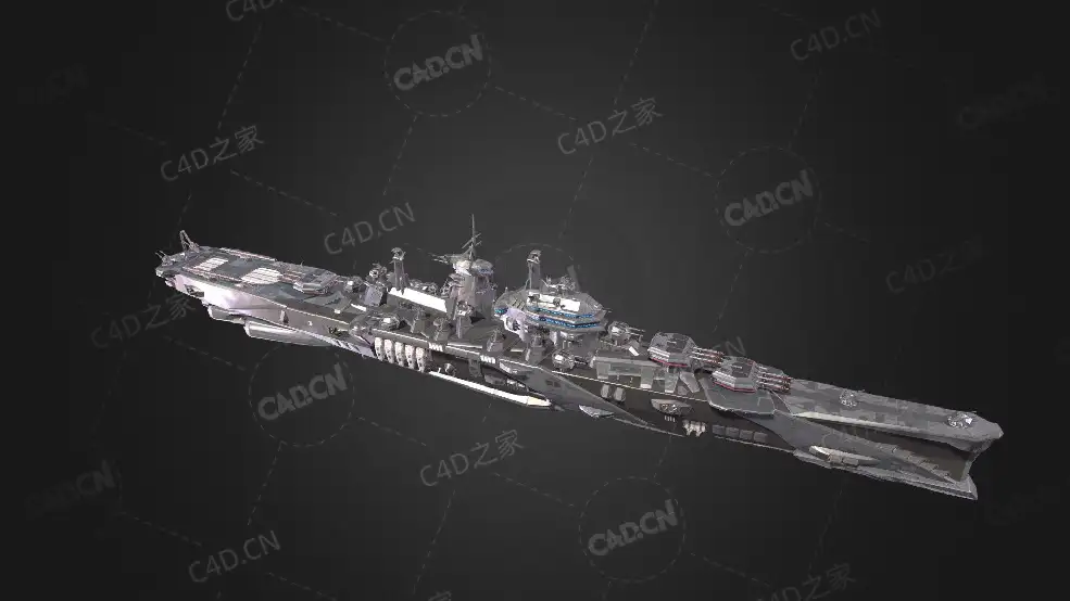 联邦星际舰队联邦星舰银河号首任舰C4D模型下载Galaxy 3d model - C4D之家 - 123.jpg