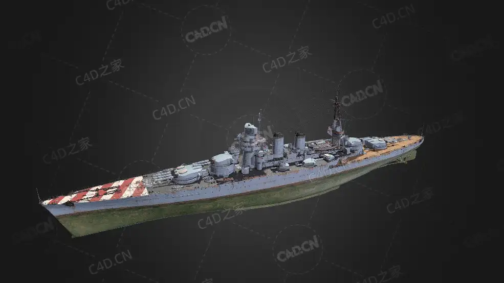 意大利海军VI阶主力舰加里波第号轻巡洋舰C4D模型下载Giunio Bruto 3d model - C4D之家 - 131.jpg
