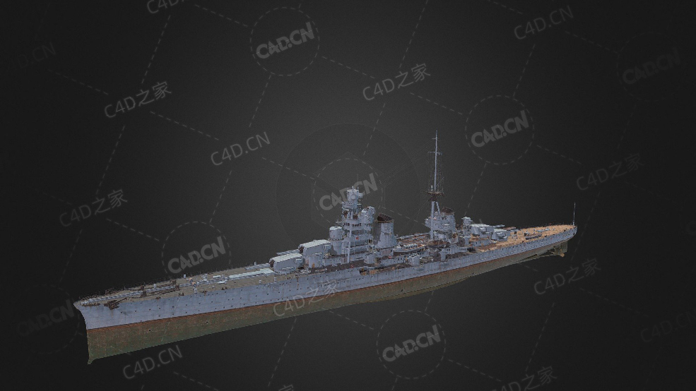 德国海军戈里齐亚号重巡洋舰C4D模型下载Gorizia 3d model - C4D之家 - 135.jpg