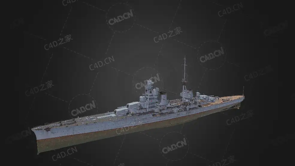 德国海军戈里齐亚号重巡洋舰C4D模型下载Gorizia 3d model - C4D之家 - 135.jpg