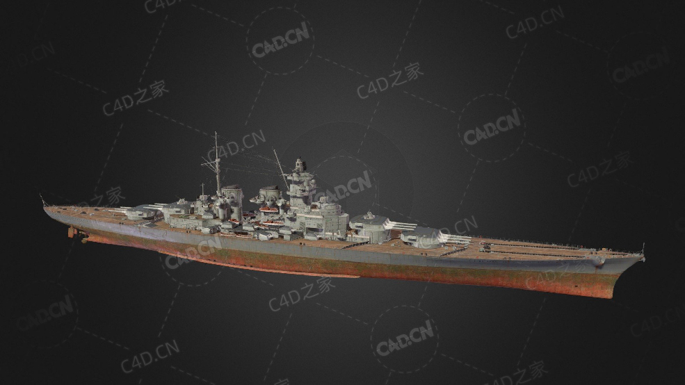 德国海军大选帝侯号战列舰C4D模型下载SMS Grober Kurfurst 3d model - C4D之家 - 138.jpg