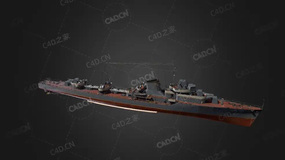 苏联海军雷鸣号7型驱逐舰轰雷号轰鸣级轻型护卫舰C4D模型下载Gremyashchy 3d model - C4D之家 - 137.jpg