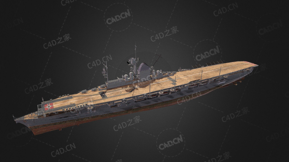 德国海军齐柏林伯爵号航空母舰C4D模型下载Graf Zeppelin 3d model - C4D之家 - 136.jpg