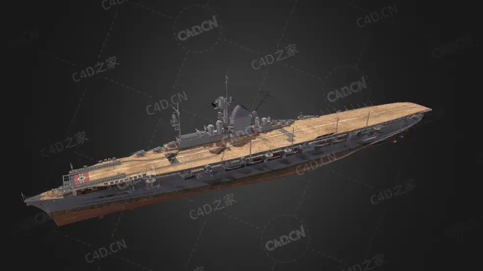 德国海军齐柏林伯爵号航空母舰C4D模型下载Graf Zeppelin 3d model - C4D之家 - 136.jpg