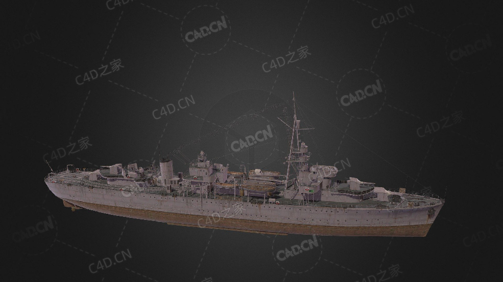波兰海军格兰夫号布雷舰狮鹫号装甲巡洋舰C4D模型下载Gryf 3d model - C4D之家 - 140.jpg