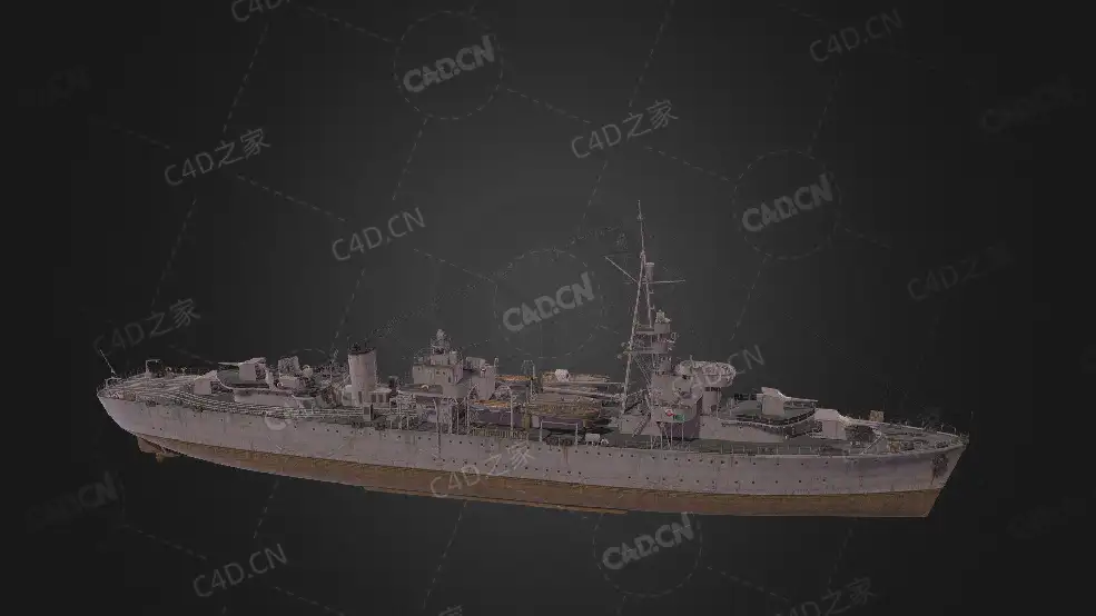 波兰海军格兰夫号布雷舰狮鹫号装甲巡洋舰C4D模型下载Gryf 3d model - C4D之家 - 140.jpg