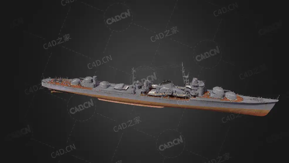 日本海军春云号驱逐舰C4D模型下载Harugumo 3d model - C4D之家 - 145.jpg