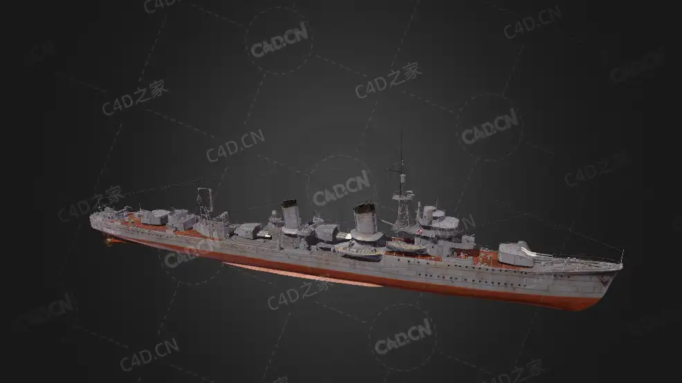 日本海军初春级驱逐舰C4D模型下载Hatsuharu 3d model - C4D之家 - 147.jpg