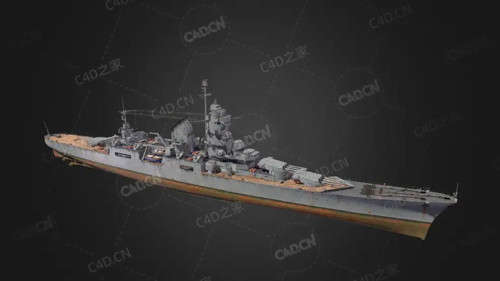 法国海军亨利四世10级巡洋舰C4D模型下载Henri IV 3d model - C4D之家 - 150.jpg