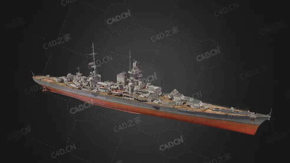 德国海军兴登堡级战列舰C4D模型下载Hindenburg 3d model - C4D之家 - 154.jpg