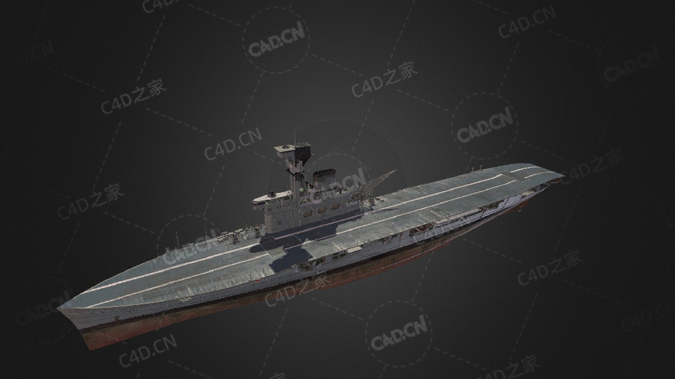 英国皇家海军竞技神号航空母舰C4D模型下载Hermes 3d model - C4D之家 - 152.jpg