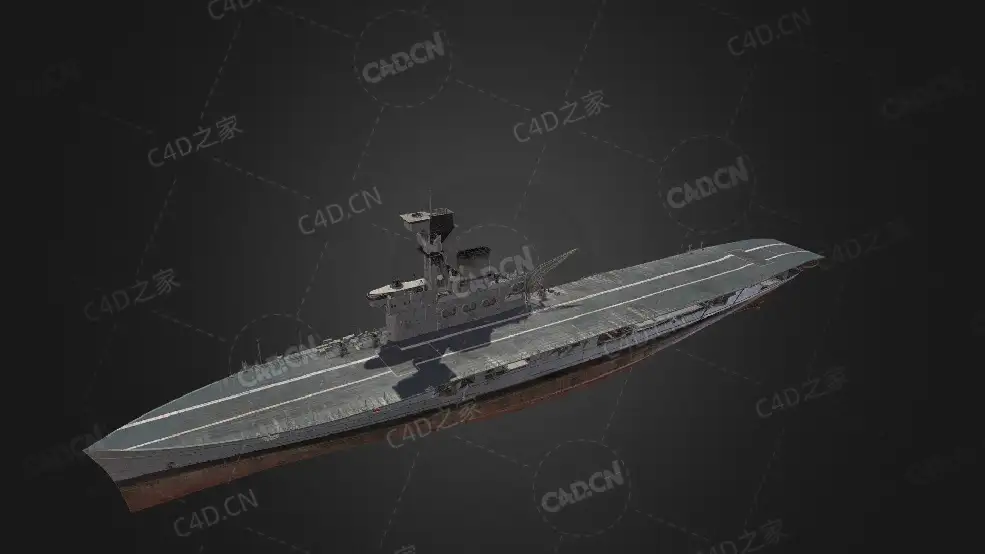 英国皇家海军竞技神号航空母舰C4D模型下载Hermes 3d model - C4D之家 - 152.jpg
